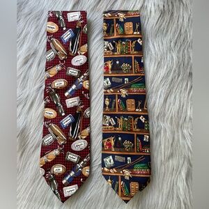 2-100% silk golf themed ties!